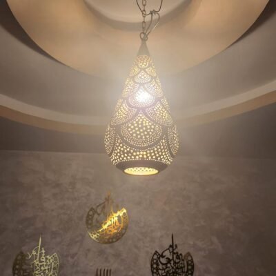 Moroccan Brass Ceiling Light – Handmade Boho Pendant Lamp