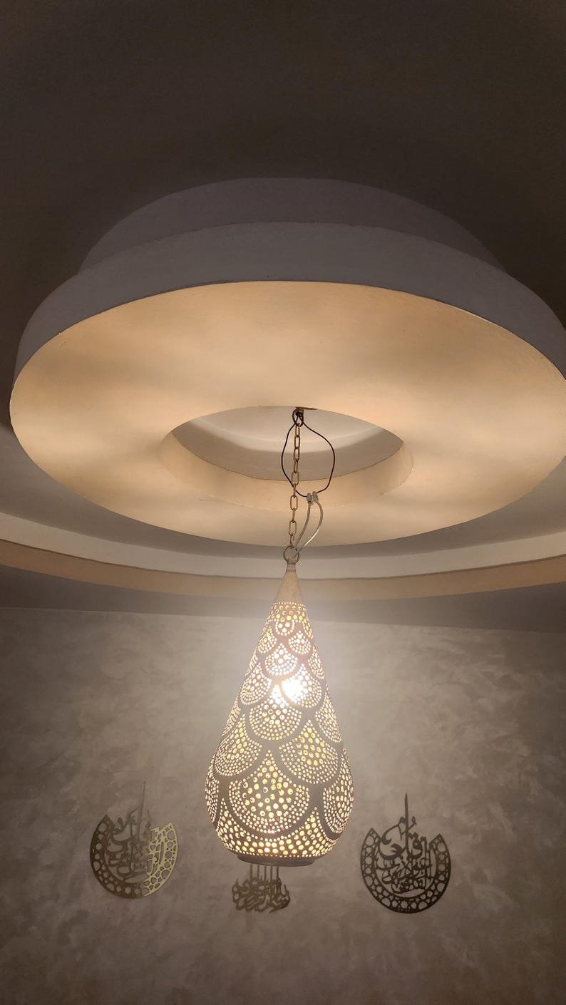 Layered Moroccan Brass Globe Pendant