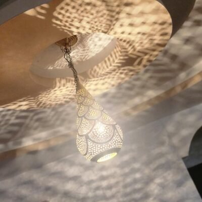 Moroccan Brass Ceiling Light – Handmade Boho Pendant Lamp
