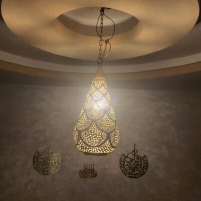 Moroccan Brass Ceiling Light – Handmade Boho Pendant Lamp