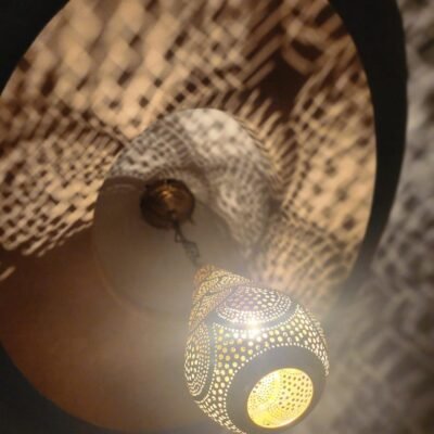 Moroccan Brass Ceiling Light – Handmade Boho Pendant Lamp