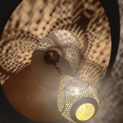 Moroccan Brass Ceiling Light – Handmade Boho Pendant Lamp