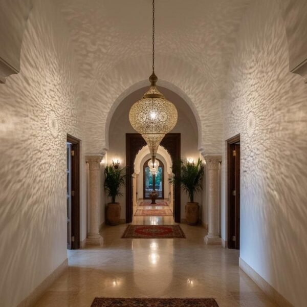 Moroccan Tear Drop Brass Pendant Light