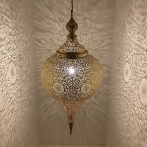 Moroccan Tear Drop Brass Pendant Light