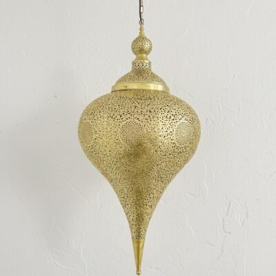 Handmade Moroccan Brass Pendant Light: Boho Ceiling Lamp