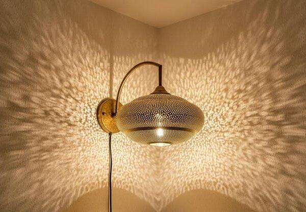 Round Moroccan Brass Shadow Wall Sconce