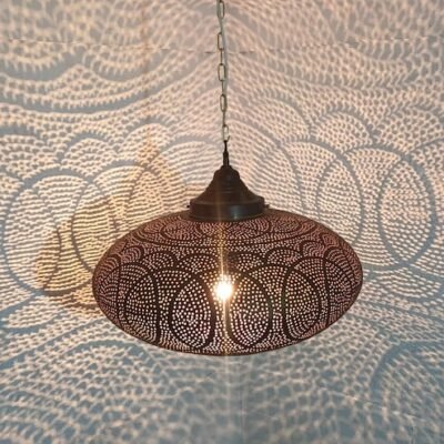 Handmade Moroccan Brass Pendant Light: Boho Shadow Lantern Handmade Moroccan Brass Pendant Light: Boho Shadow Lantern