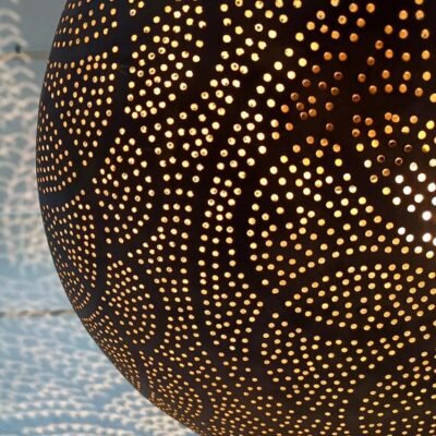 Handmade Moroccan Brass Pendant Light: Boho Shadow Lantern Handmade Moroccan Brass Pendant Light: Boho Shadow Lantern