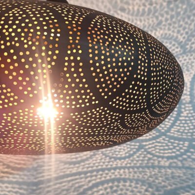 Handmade Moroccan Brass Pendant Light: Boho Shadow Lantern Handmade Moroccan Brass Pendant Light: Boho Shadow Lantern