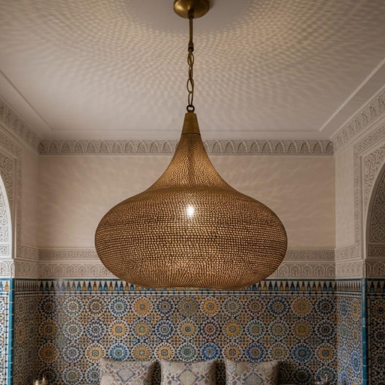 Moroccan Brass Pendant Light, Handmade Ceiling Lamp Moroccan Brass Pendant Light, Handmade Ceiling Lamp