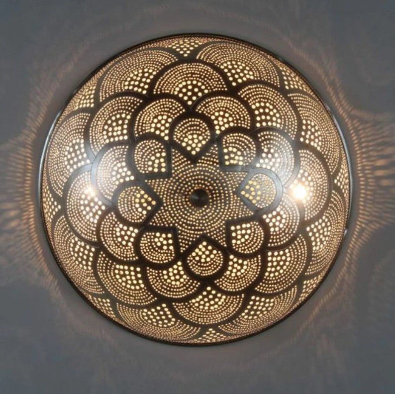 Flush Ceiling Light - Handmade Light Fixtures, Simple Moroccan Ceiling lamps, Ceiling Light Fixture