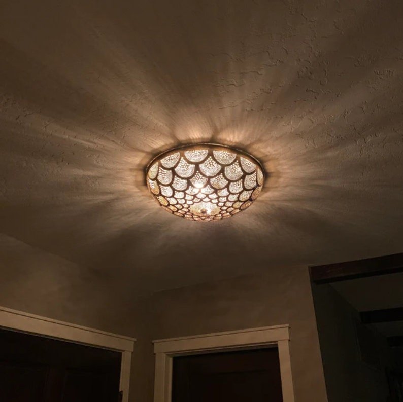 Flush Ceiling Light - Handmade Light Fixtures, Simple Moroccan Ceiling lamps, Ceiling Light Fixture