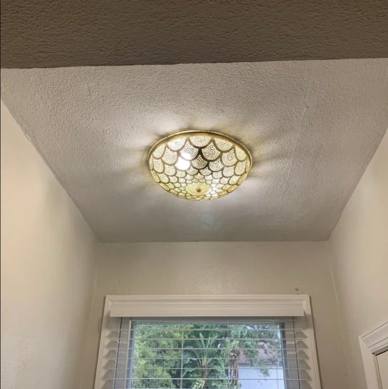 Flush Ceiling Light - Handmade Light Fixtures, Simple Moroccan Ceiling lamps, Ceiling Light Fixture