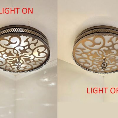 Moroccan Ceiling Light: Vintage Brass Laser Cut Metal Flush Mount Moroccan Ceiling Light: Vintage Brass Laser Cut Metal Flush Mount
