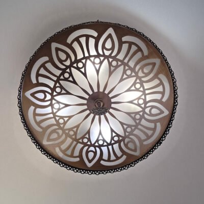 Moroccan Ceiling Light: Vintage Brass Laser Cut Metal Flush Mount Moroccan Ceiling Light: Vintage Brass Laser Cut Metal Flush Mount