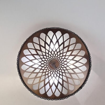 Moroccan Ceiling Light: Vintage Brass Laser Cut Metal Flush Mount Moroccan Ceiling Light: Vintage Brass Laser Cut Metal Flush Mount