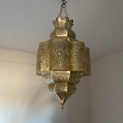 Handmade Moroccan Brass Pendant Light - Decorative Ceiling Lamp