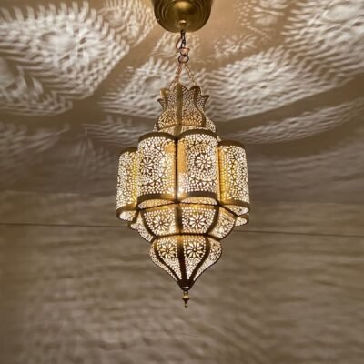 Handmade Moroccan Brass Pendant Light - Decorative Ceiling Lamp