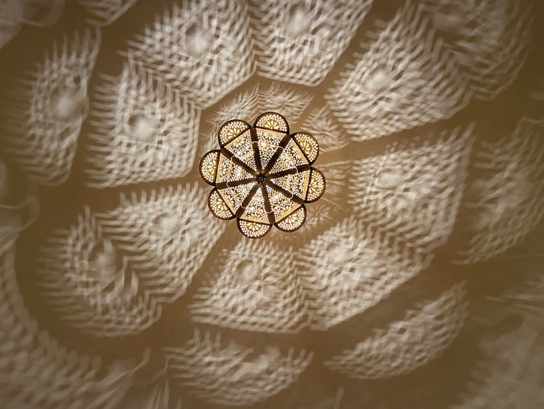 Handmade Moroccan Brass Pendant Light - Decorative Ceiling Lamp