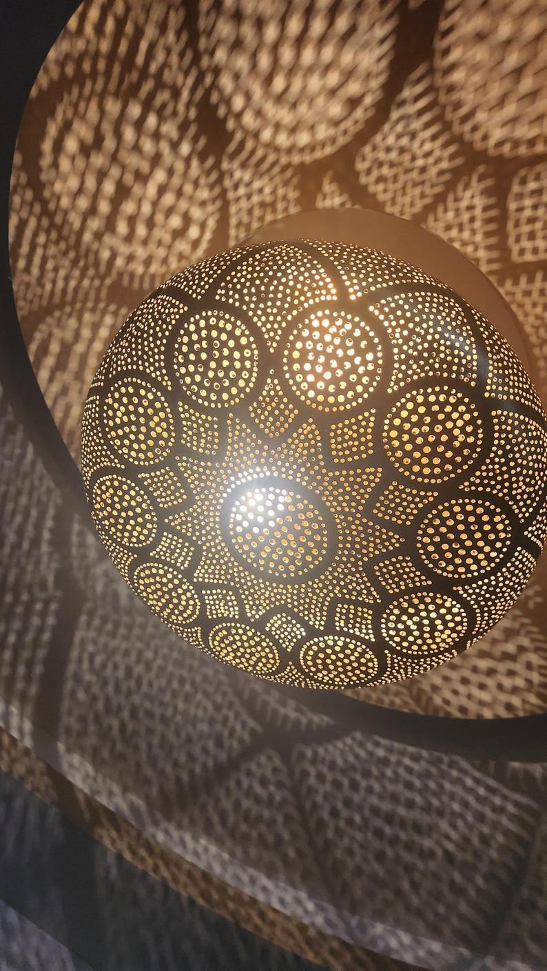 Moroccan Globe Brass Pendant Light