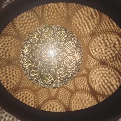 Handmade Moroccan Brass Pendant Light – Round Chandelier Lighting for Bedroom, Living Room & Dining – Lamp Ceiling Light Fixture Décor