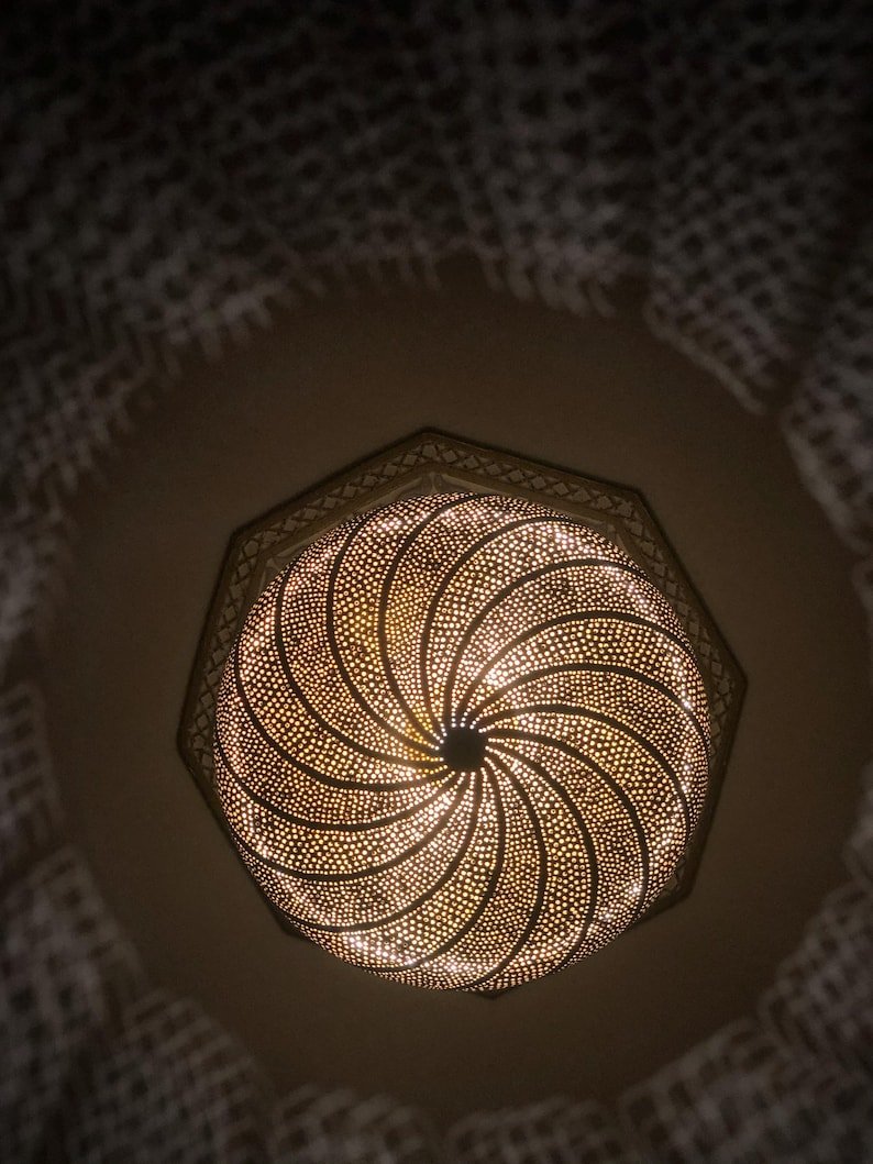 Handmade Moroccan Brass Pendant Light Fixture Rustic Farmhouse Hanging Ceiling Lamp Boho Chandelier for Kitchen, Dining Room & Entryway Handmade Moroccan Brass Pendant Light Fixture Rustic Farmhouse Hanging Ceiling Lamp Boho Chandelier for Kitchen, Dining Room & Entryway