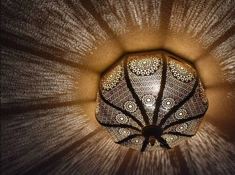 Moroccan Light Fixtures- Handmade Flush Ceiling Light, Simple Moroccan Ceiling lamp, Ceiling Light Fixture Moroccan Light Fixtures- Handmade Flush Ceiling Light, Simple Moroccan Ceiling lamp, Ceiling Light Fixture