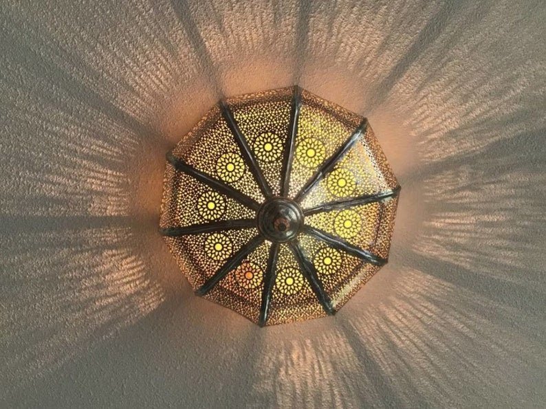 Moroccan Light Fixtures- Handmade Flush Ceiling Light, Simple Moroccan Ceiling lamp, Ceiling Light Fixture Moroccan Light Fixtures- Handmade Flush Ceiling Light, Simple Moroccan Ceiling lamp, Ceiling Light Fixture