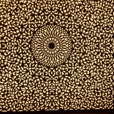 Handmade Moroccan Brass Wall Sconce, Geometric Light Fixture