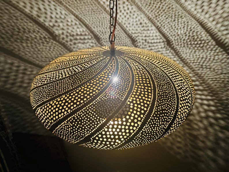 Pendant Light, Moroccan Ceiling Light Fixtures, Handmade Brass Lamps, Hanging Chandelier