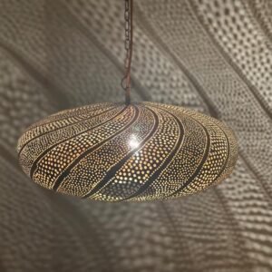 Spiral Pattern Moroccan Brass Pendant Light