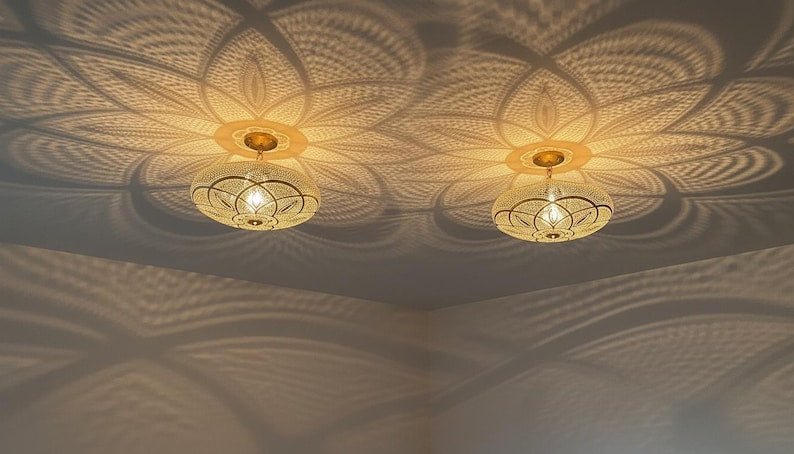 Moroccan Brass Pendant Light, Handmade Home Decor Lighting