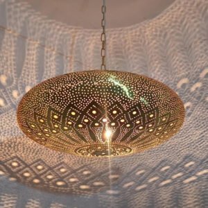 Moroccan Mandala Brass Disc Pendant Light