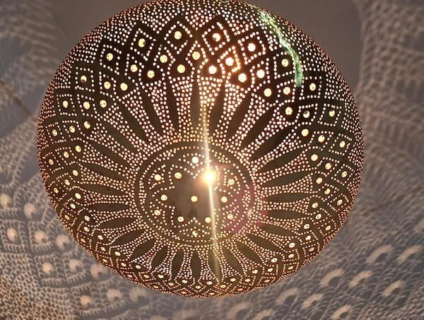 Moroccan Mandala Brass Disc Pendant Light