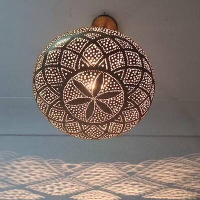 products-LightFixture44 Moroccan Mandala Brass Disc Pendant Light