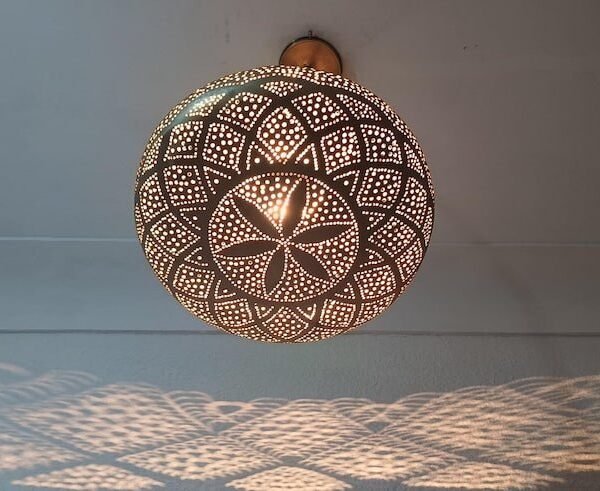 Moroccan Mandala Brass Disc Pendant Light