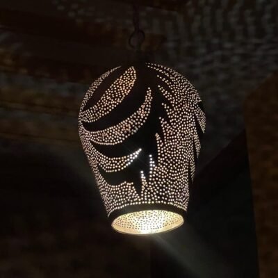 Handmade Moroccan Brass Pendant Light – Boho Hanging Chandelier, Brass Pendant Lighting, Moroccan Light Fixtures