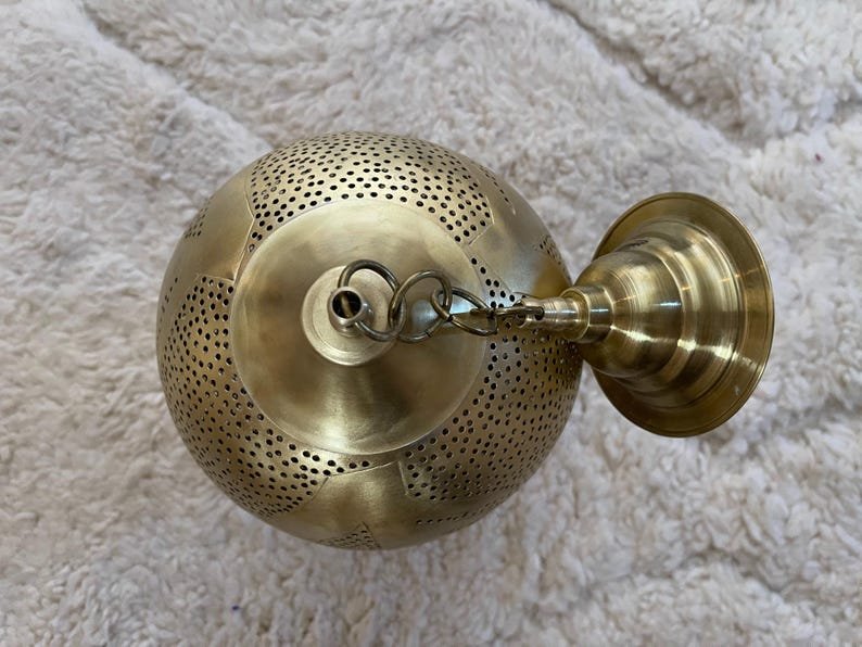 Handmade Moroccan Brass Pendant Light – Boho Hanging Chandelier, Brass Pendant Lighting, Moroccan Light Fixtures