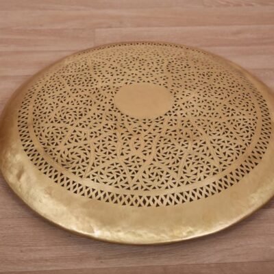 Moroccan Brass Wall Light – Handmade Round Wall Lamp – Pierced Geometric Sconce – Boho Home Lighting – Marrakesh Art Decor