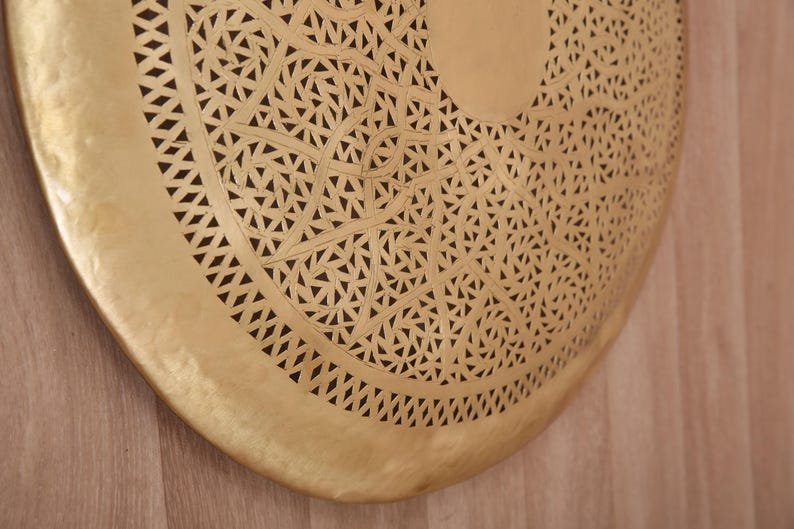 Moroccan Brass Wall Light – Handmade Round Wall Lamp – Pierced Geometric Sconce – Boho Home Lighting – Marrakesh Art Decor