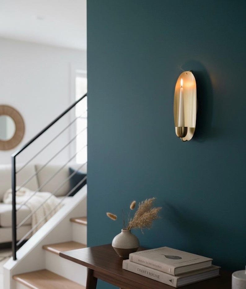 Set of 2 Brass Candle Wall Sconce | Handmade Oval Candle Holder | Moroccan Wall Decor | Modern Rustic Candlelight | Multiple Sizes Set of 2 Brass Candle Wall Sconce | Handmade Oval Candle Holder | Moroccan Wall Decor | Modern Rustic Candlelight | Multiple Sizes