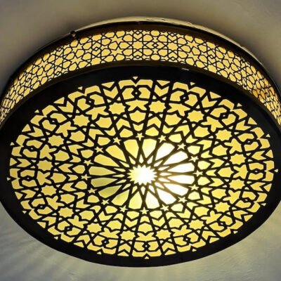 Handmade Moroccan Brass Flush Mount Ceiling Light: Boho Modern Fixture – Duty Free