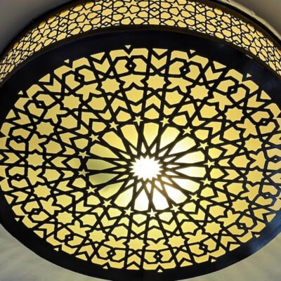 Handmade Moroccan Brass Flush Mount Ceiling Light: Boho Modern Fixture – Duty Free