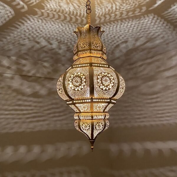 products-OrnateCeilingLamp6 Handmade Moroccan Brass Pendant Light Ornate Ceiling Lamp