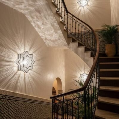 Handmade Moroccan Brass Wall Sconce, Art Decor Lighting