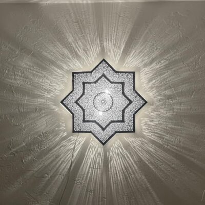 Handmade Moroccan Brass Wall Sconce, Art Decor Lighting