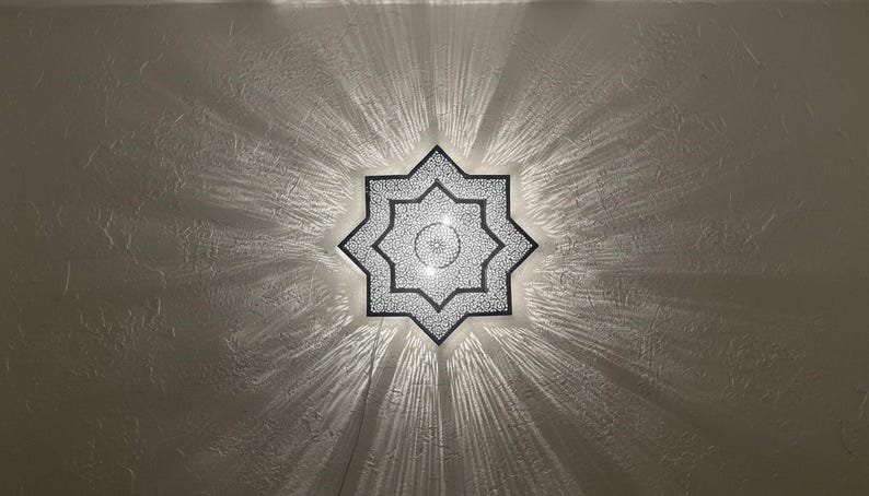 Handmade Moroccan Brass Wall Sconce, Art Decor Lighting