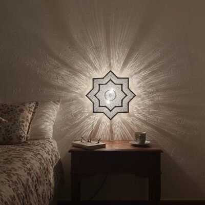 Handmade Moroccan Brass Wall Sconce, Art Decor Lighting