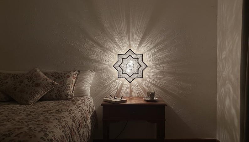 Handmade Moroccan Brass Wall Sconce, Art Decor Lighting