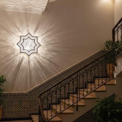 Handmade Moroccan Brass Wall Sconce, Art Decor Lighting